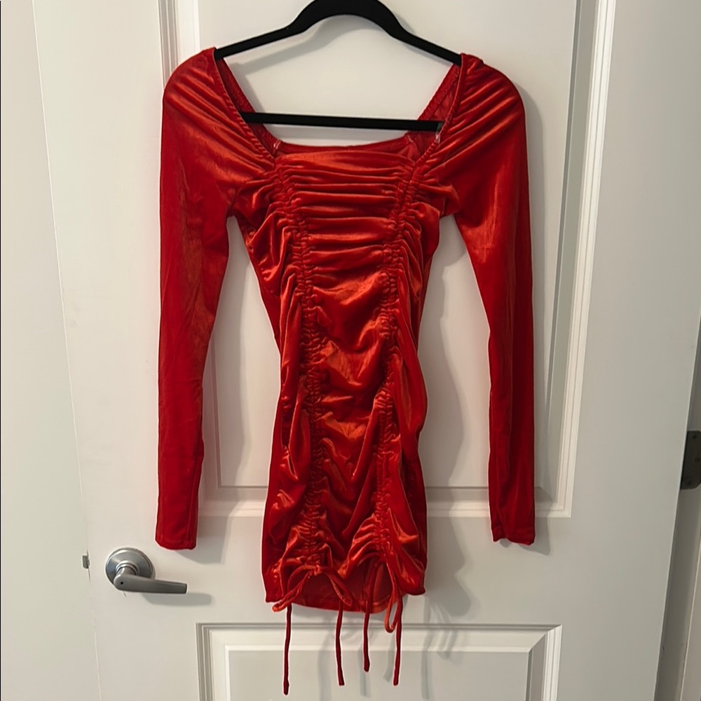 Women’s/Girl’s Velvet Red Mini Dress